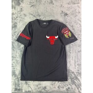 Pro Standard Chicago Bulls Patch Tee Men's S NBA Champs Graphic Black T-Shirt